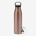 Once Upon Magic rose gold Disneyland Paris water bottle with engraved logo. Sleek and elegant design.