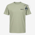 Once Upon Magic sage green Wall-E and Eve t-shirt worn by a woman at Disneyland Paris