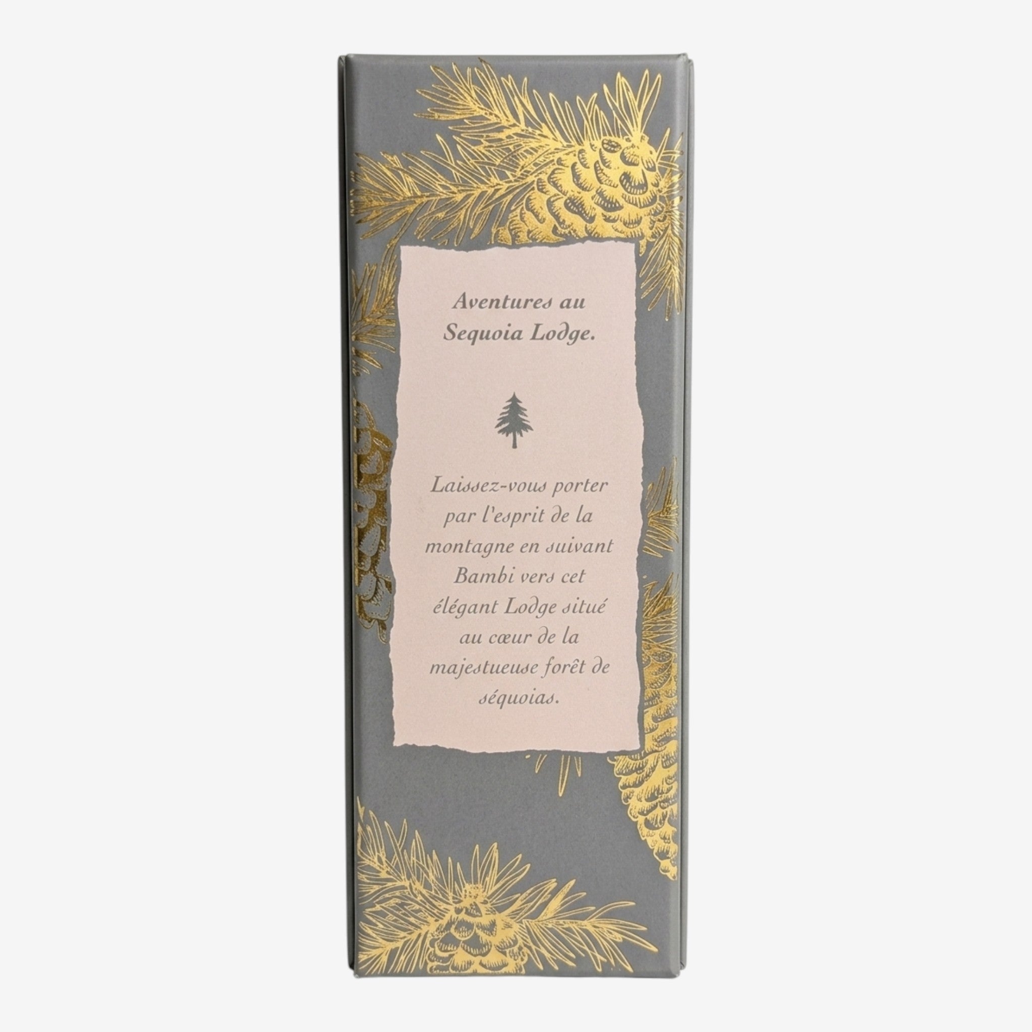 Once Upon Magic Sequoia Lodge Bambi collector spoon box with pine cone and foliage design. Aged copper metal finish.