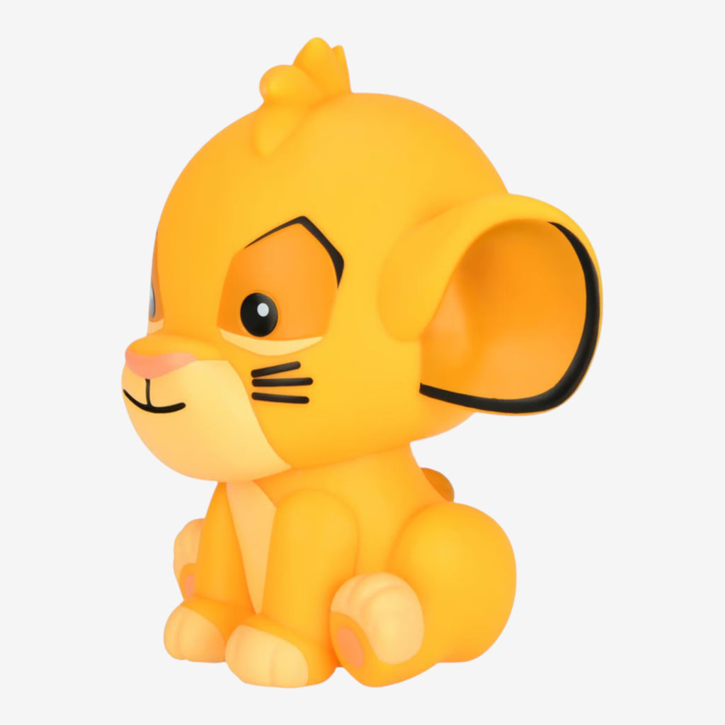 Once Upon Magic Simba The Lion King coin bank, yellow resin with black accents, inspired by Disney.
