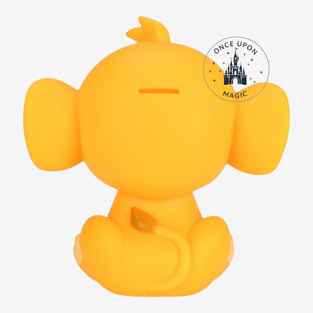 Once Upon Magic Simba The Lion King coin bank, yellow resin, Disneyland Paris exclusive