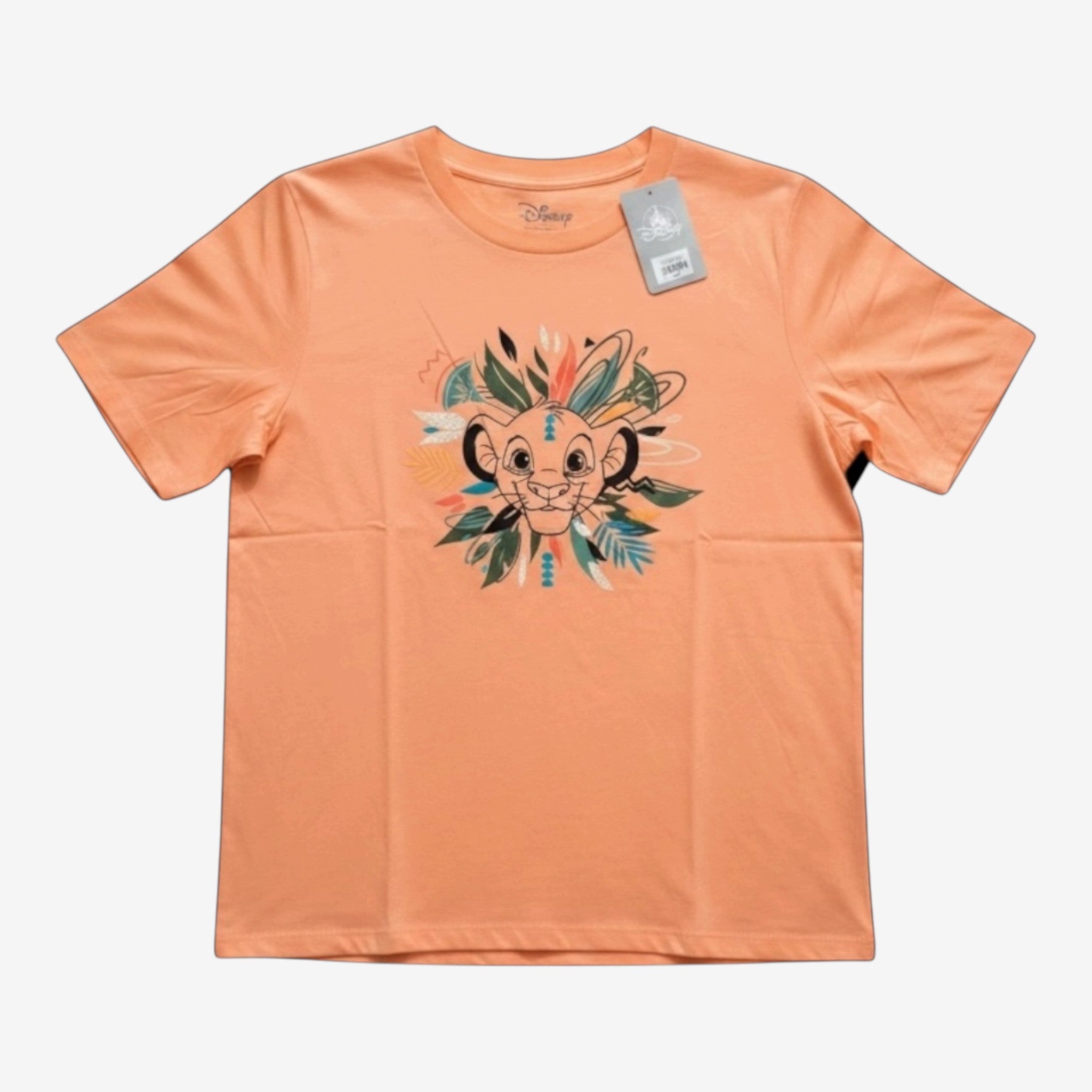 Once Upon Magic orange cotton t-shirt with a Simba illustration from The Lion King collection.