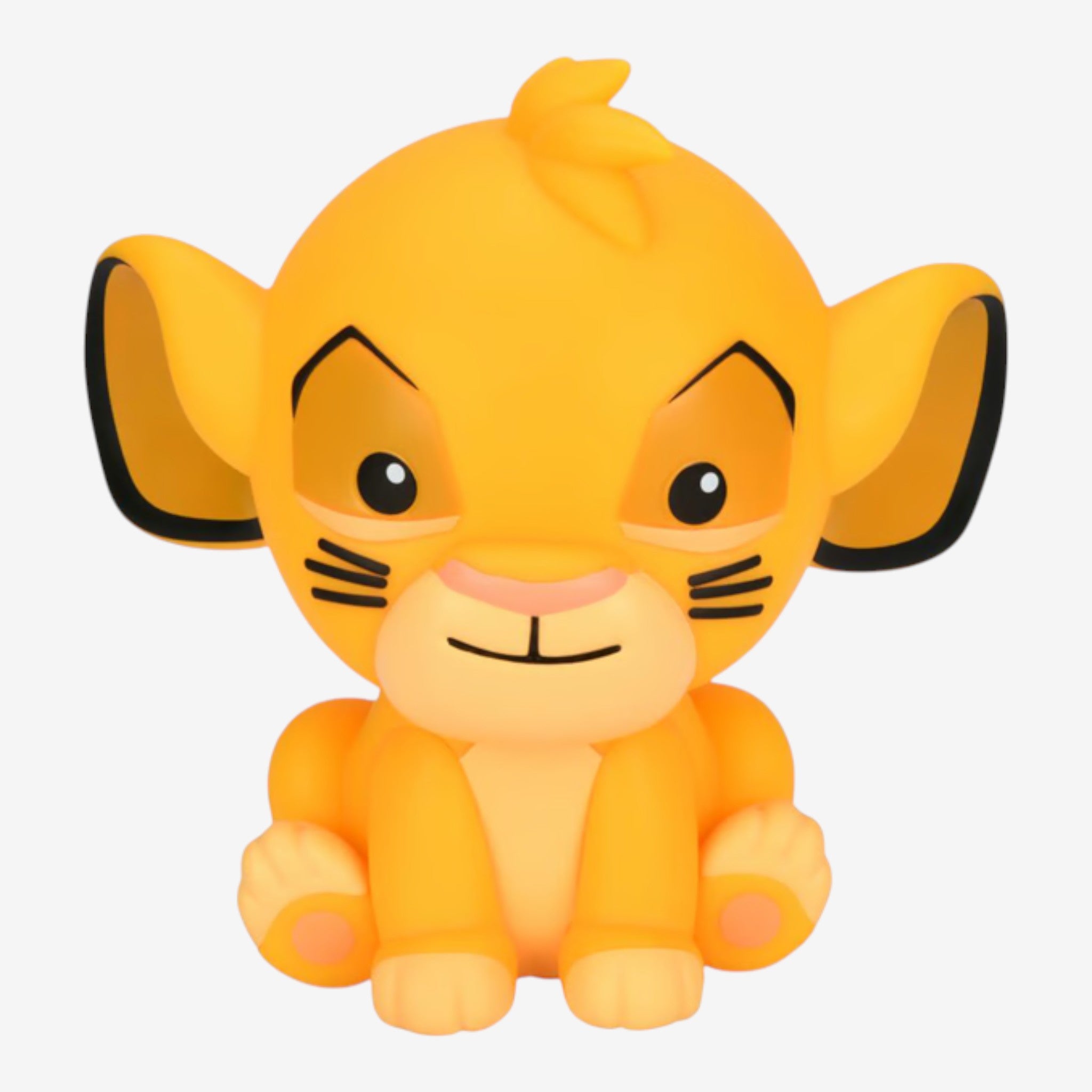 Once Upon Magic The Lion King Simba piggy bank, yellow resin, cute design with black accents and whiskers.