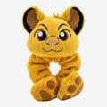 Once Upon Magic yellow plush Simba scrunchie with embroidered face and paw details. A fun hair accessory.