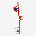 Once Upon Magic red reusable Spider-Man spiral straw with a climbing superhero figurine and Disneyland Paris branding.