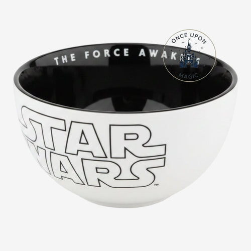 Once Upon Magic Star Wars The Force Awakens ceramic bowl with black interior and white logo exterior