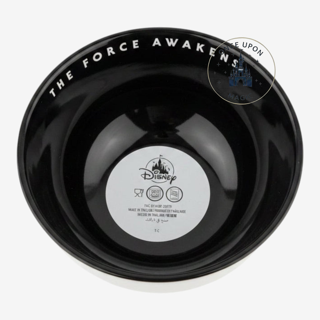 Once Upon Magic Star Wars The Force Awakens black and white ceramic bowl with Disney branding