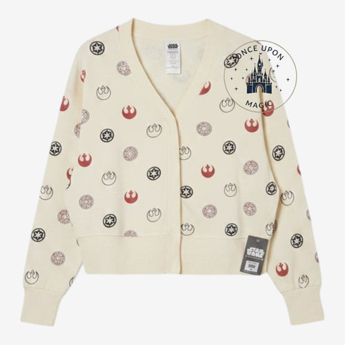 Gilet femme Star Wars écru à boutons avec logos Alliance Rebelle et Empire Galactique