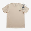 Once Upon Magic beige Star Wars t-shirt featuring subtle Han Solo and Chewbacca chest embroidery.