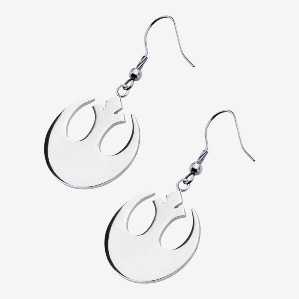 Once Upon Magic Star Wars Rebel Alliance logo drop earrings in silver-tone stainless steel.