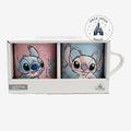 Once Upon Magic Disney Stitch and Angel ceramic mug set featuring pink and blue designs with Together Forever text