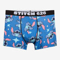Once Upon Magic blue boxer briefs with all-over Stitch print and "STITCH 626" waistband.
