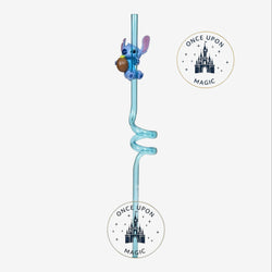 Reusable translucent blue Stitch spiral straw – Disneyland Paris