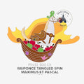 Once Upon Magic limited edition pin featuring Rapunzel's Maximus and Pascal from Tangled, with apples and flowers.