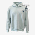 Once Upon Magic light blue Vaiana hooded sweatshirt with a small character graphic on the chest and front pocket.