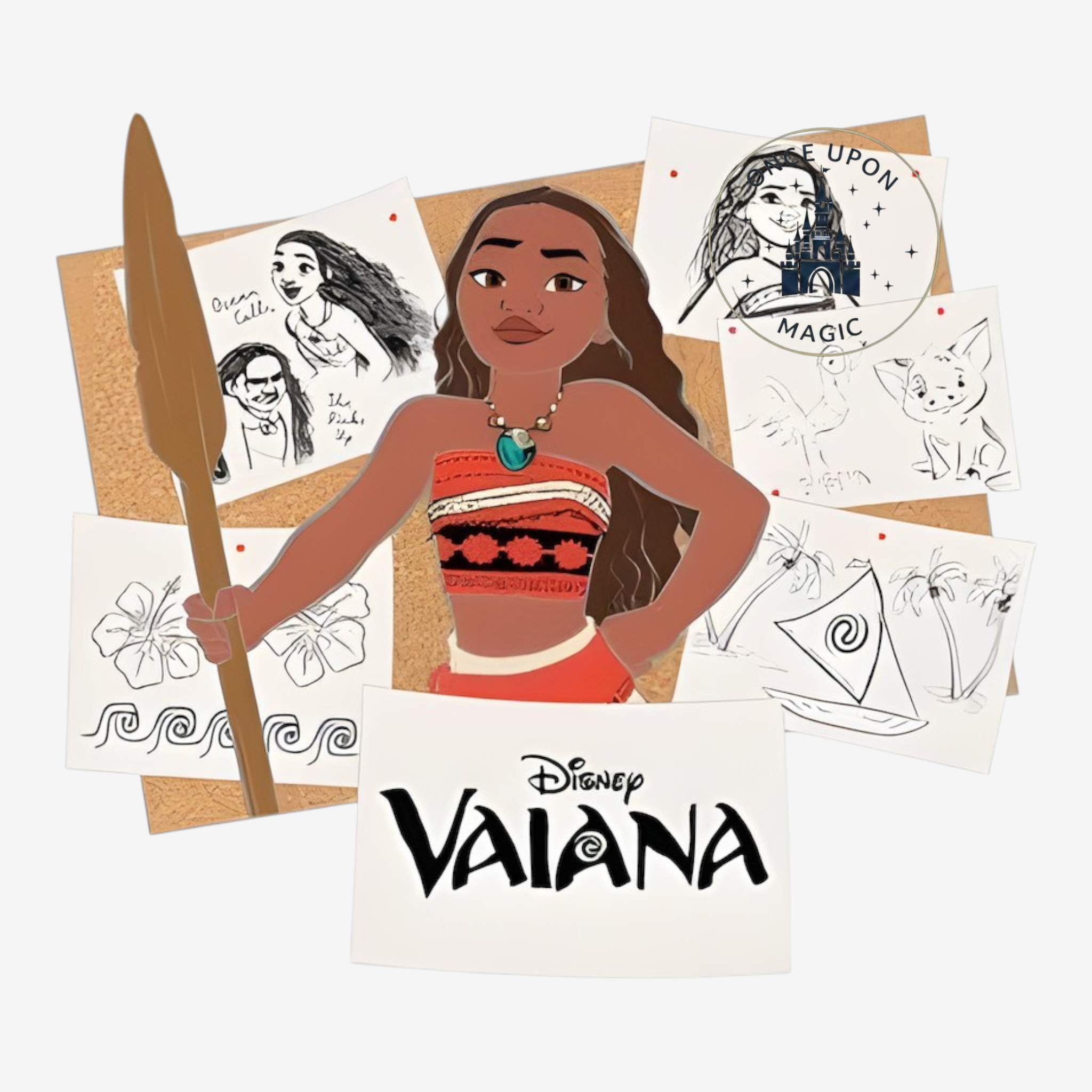 Pin Princesse Vaiana avec rame et croquis
