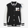 Veste universitaire noire et blanche pour enfant Once Upon Magic avec Mickey Mouse brodé sur le devant.