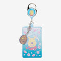 Once Upon Magic Disney Winnie the Pooh Sakura retractable lanyard with honey pot charm. Pastel pink and blue.