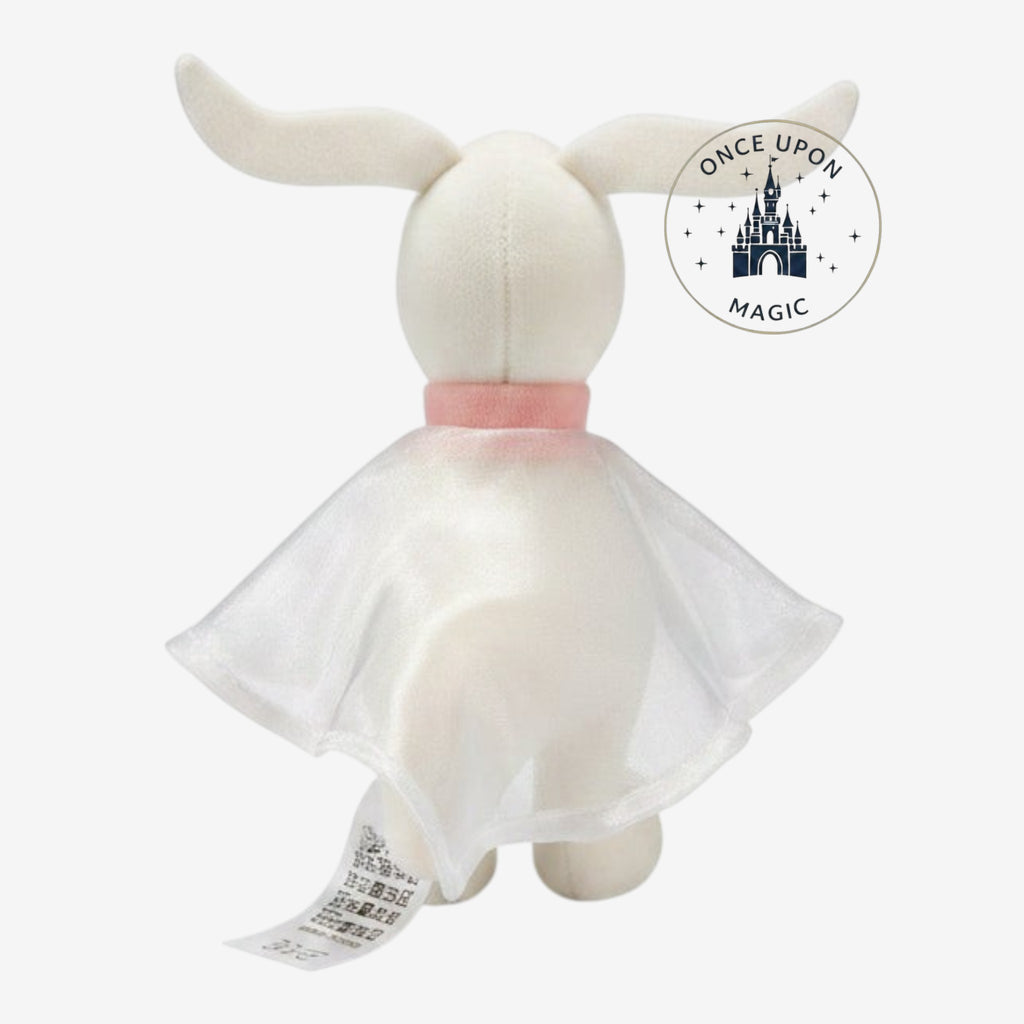 Once Upon Magic Zero shoulder plush from The Nightmare Before Christmas with white ghost body and pink collar