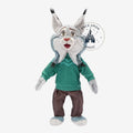 Once Upon Magic official Disneyland Paris Zootopie lynx plush toy wearing a green sweater and brown trousers