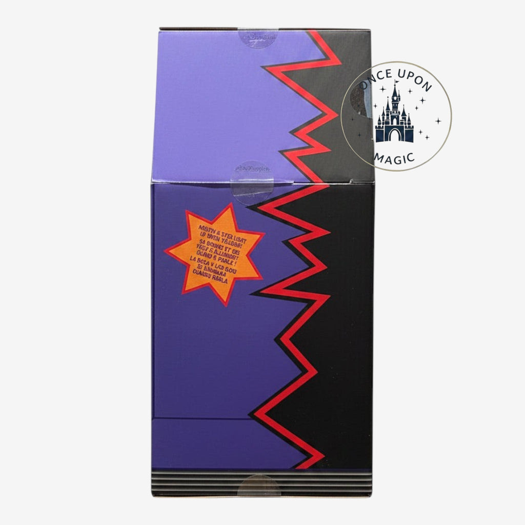 Once Upon Magic Zurg Toy Story figurine packaging box with purple and black zigzag design and star-shaped label
