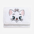 Once Upon Magic Loungefly Disney The Aristocats Marie fuzzy white mini wallet with embroidered face and pink bow.