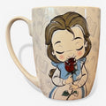 Once Upon Magic mug featuring chibi Belle from Beauty and the Beast holding a red rose. Ceramic, 300ml.