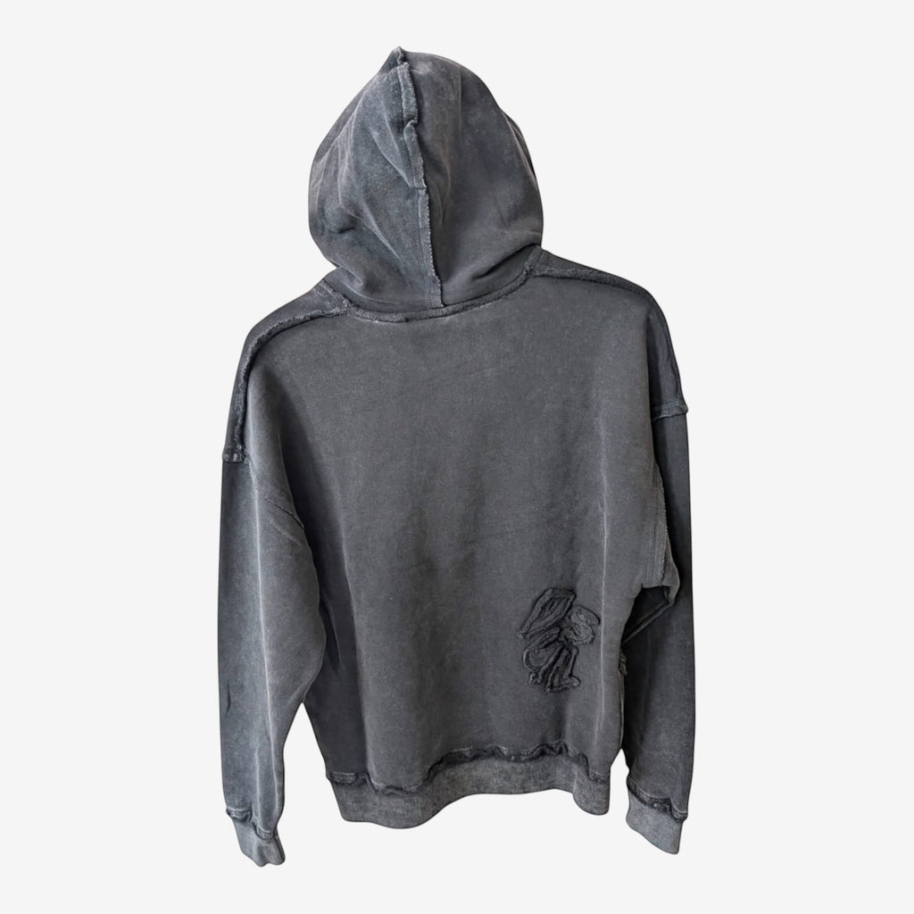 Once Upon Magic x Desigual x Disneyland Paris black washed cotton hoodie with embroidered character detail.