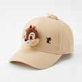 Once Upon Magic beige cotton twill baseball cap with 3D plush Chip head and embroidered Dale silhouette.