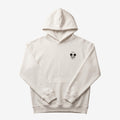 Once Upon Magic cream-colored cotton hoodie with a small Mickey Mouse graphic on the left chest. Relaxed fit with hood and front pocket.