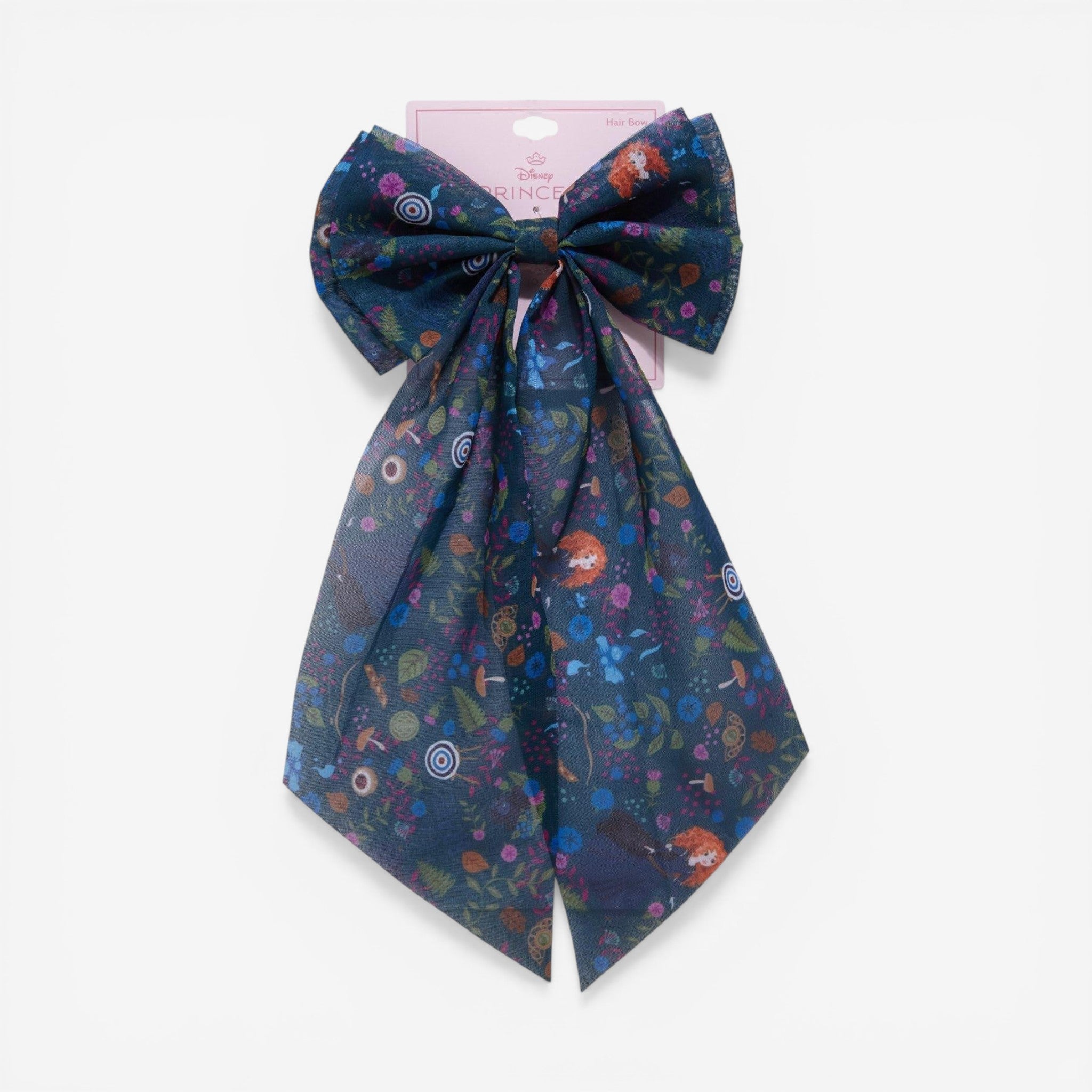 Once Upon Magic Disney Pixar Brave Merida floral print hair bow with trailing ribbons. Polyester.