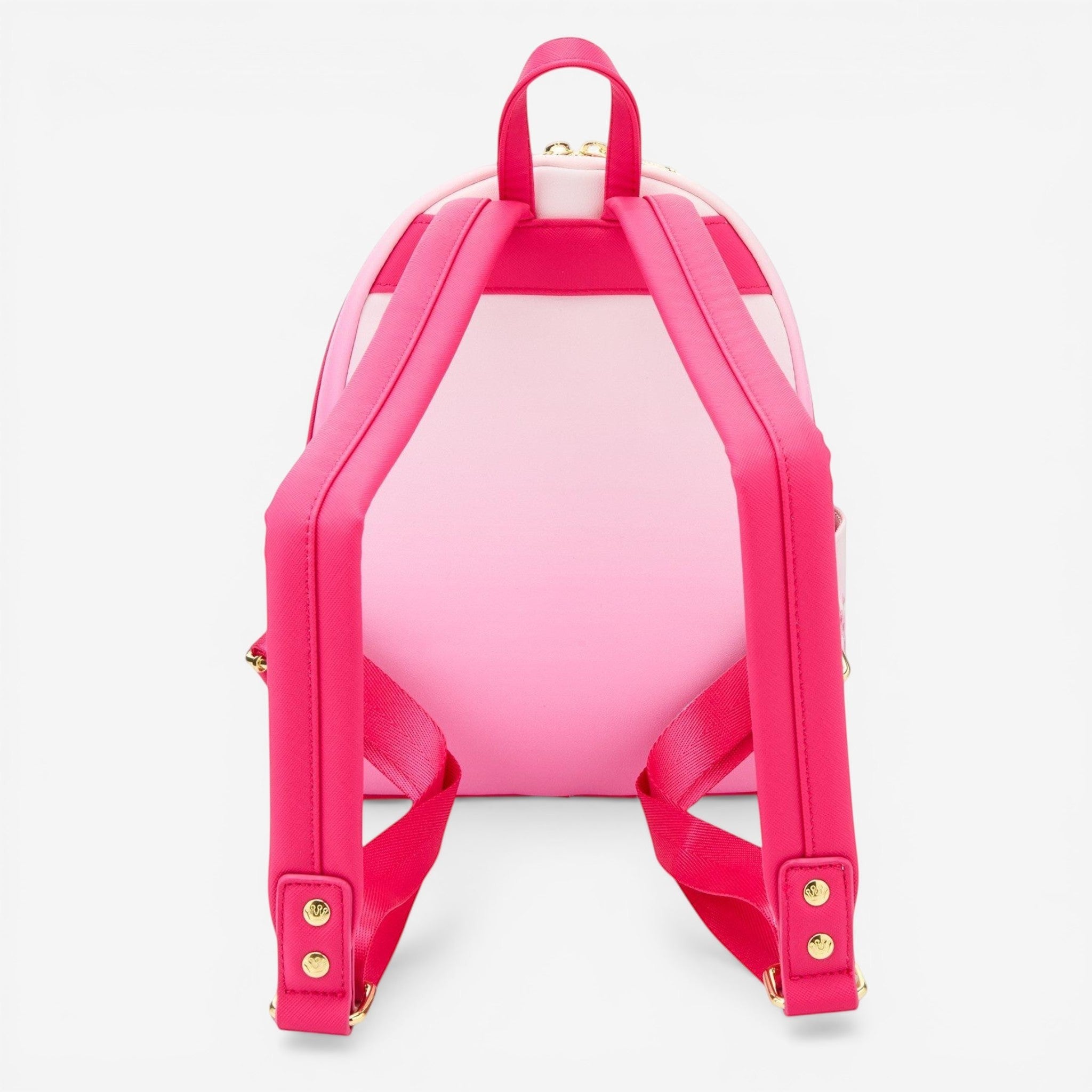 Once Upon Magic Disney Mulan cherry blossom mini backpack in pink polyurethane with adjustable straps.