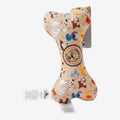Once Upon Magic Disney pet plush bone toy featuring 101 Dalmatians and Stitch characters on a tan background.