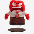 Once Upon Magic Disney Pixar Inside Out Anger plush toy with magnetic shoulder attachment. Red plush character wears a grey shirt, patterned tie, and brown trousers.