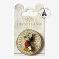 Once Upon Magic Disneyland Hotel exclusive pin featuring Mickey Mouse on a clock face with Roman numerals, made of enamel and metal.