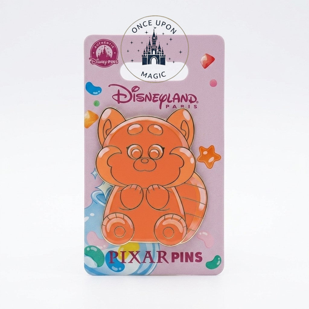 Once Upon Magic Disneyland Paris Gummy Mei Lee pin, translucent peach-orange enamel, inspired by Turning Red.
