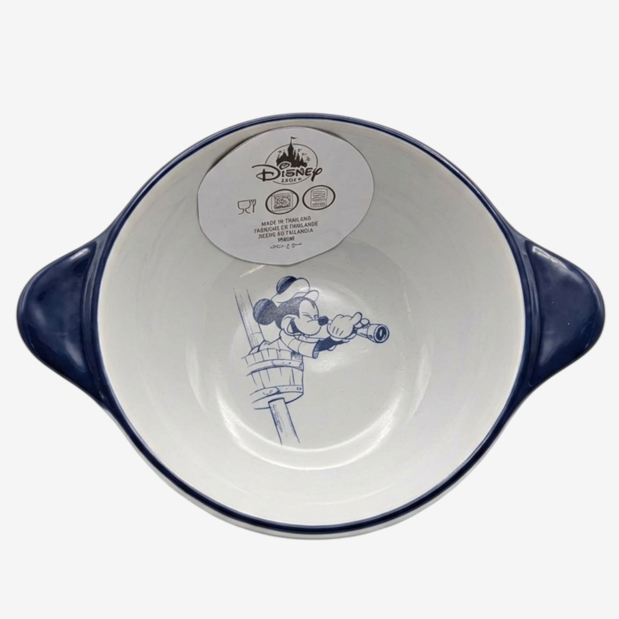 Once Upon Magic Disneyland Paris Newport Bay Club exclusive ceramic bowl with Mickey Mouse nautical design.