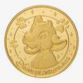 Once Upon Magic gold coin medal featuring Simba from The Lion King, Disneyland Paris edition, 2025 strike.