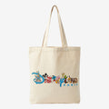 Once Upon Magic natural canvas tote bag with Disneyland Paris logo featuring Disney characters and castle.