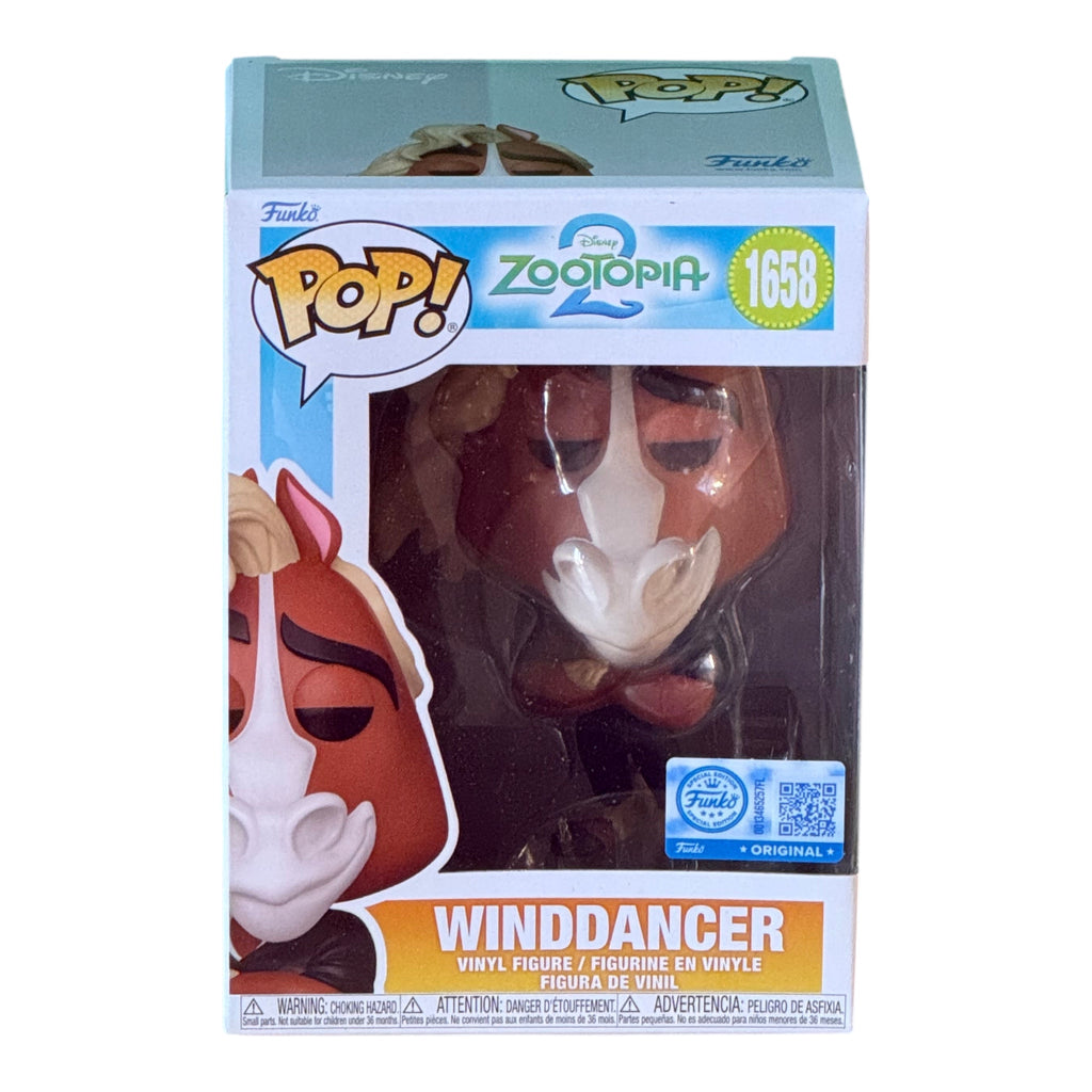 Once Upon Magic's Funko Pop! Disney Zootopia Winddancer vinyl figure #1658. Features a brown horse character with a white muzzle and mane.