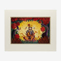Once Upon Magic's Simba lithograph from The Lion King, featuring Simba surrounded by African wildlife in warm, deep colors. Includes giraffes, birds, and red flowers.