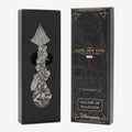Once Upon Magic collector spoon featuring Marvel Avengers characters in relief, presented in a black box with Avengers Campus design.