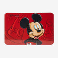 Once Upon Magic red plastic placemat featuring Mickey Mouse in a Fantasia wizard hat design. Disneyland Paris logo.