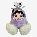 Peluche Boo Big Feet Once Upon Magic en costume de monstre violet avec de grands pieds, personnage de Monstres & Cie.