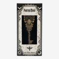Once Upon Magic Phantom Manor collectible key with gothic design and metallic finish, inspired by Disneyland Paris attraction.