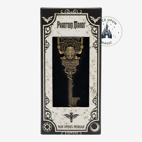 Once Upon Magic Phantom Manor collectible key with gothic design and metallic finish, inspired by Disneyland Paris attraction.