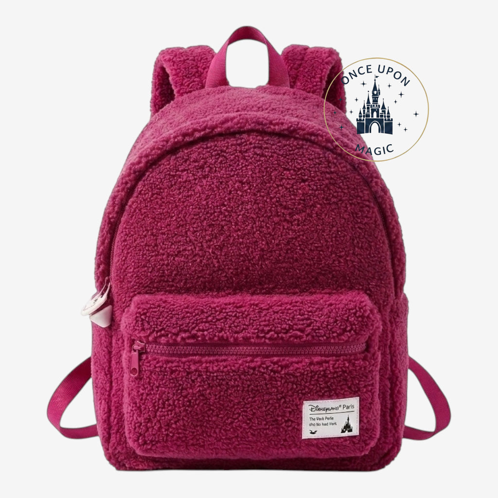 Sac à dos Fluffy rose en matière peluche – vue complémentaire