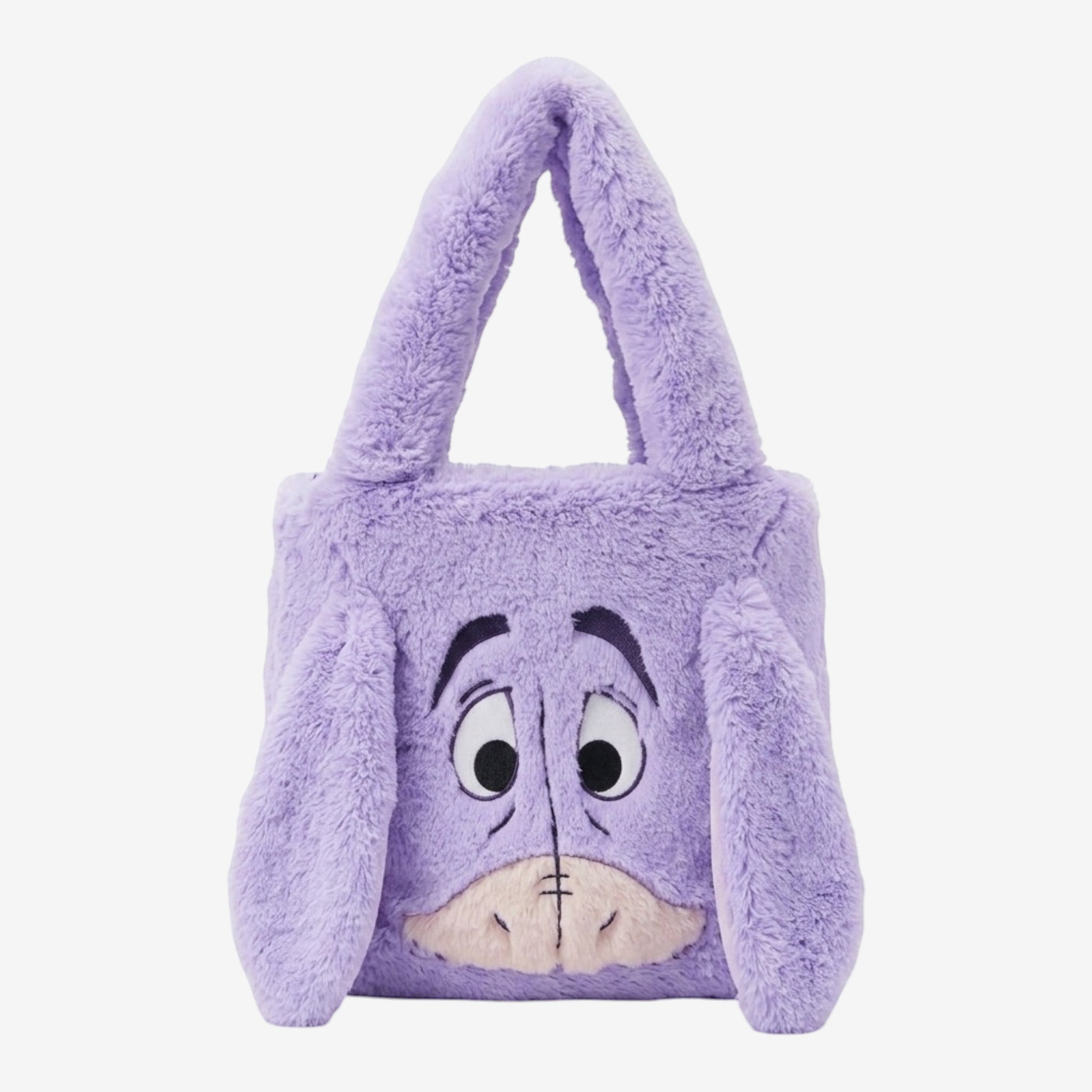Once Upon Magic purple plush Eeyore crossbody bag with iconic sad expression and floppy ears, exclusive Disneyland Paris.