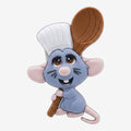 Once Upon Magic 3D magnet of Remy the Ratatouille chef mouse holding a wooden spoon, wearing a chef's hat.