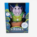 Once Upon Magic Runa interactive plush toy from Frozen, purple troll with green accents, bilingual French/English, 50+ sounds and movements.